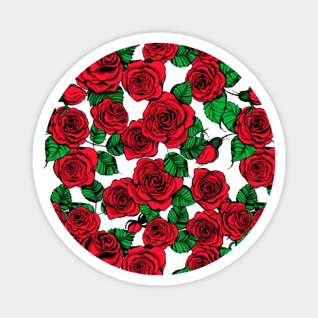 Red roses pattern Magnet by katerinamk